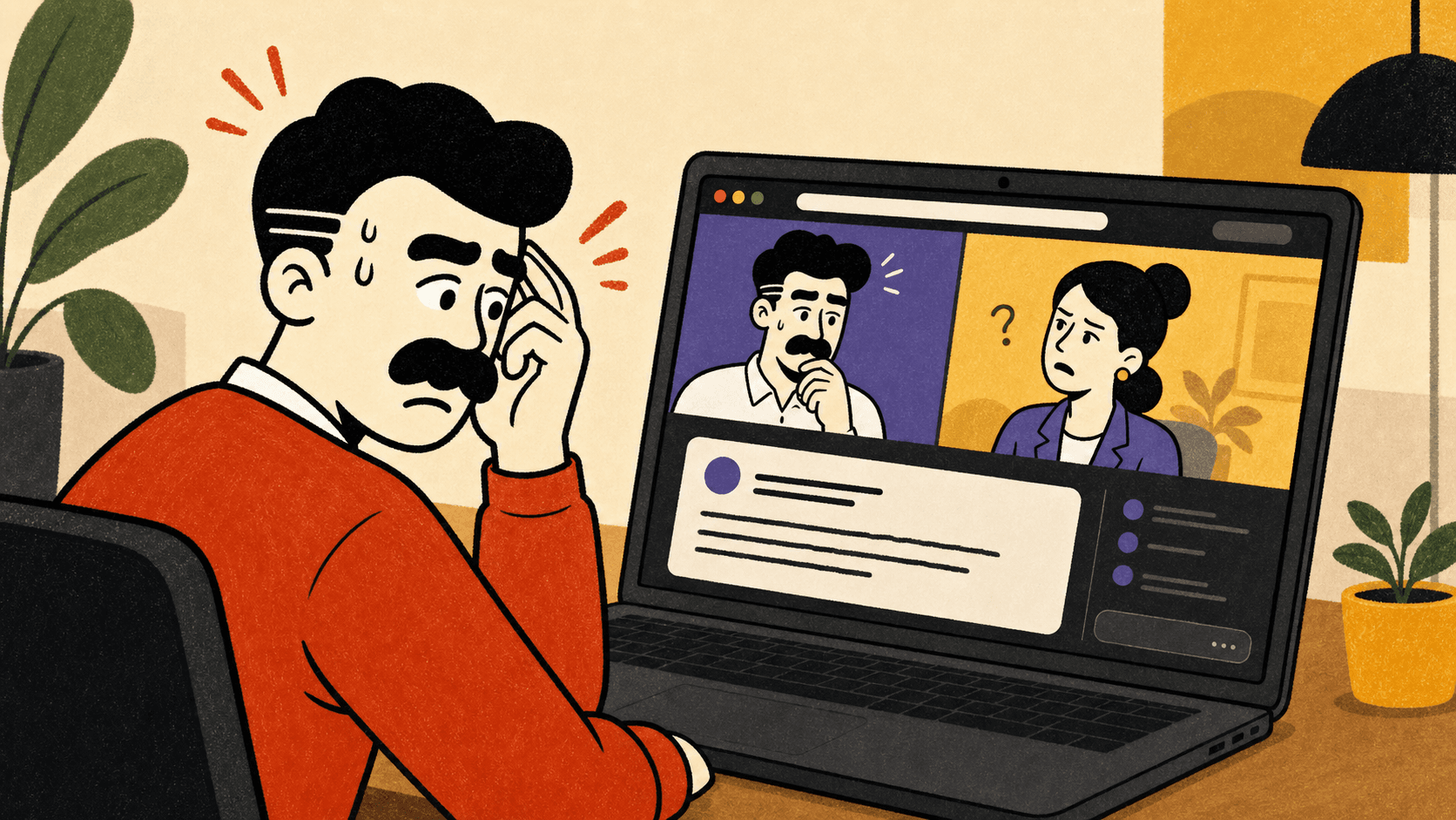 Crayon-style manager watching a live sales call on a laptop